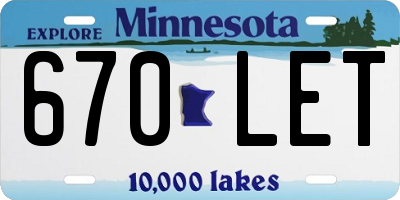 MN license plate 670LET