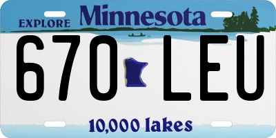 MN license plate 670LEU