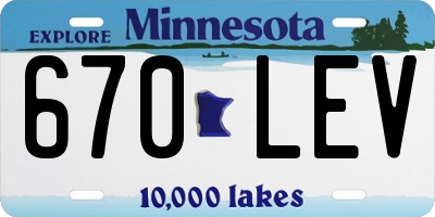 MN license plate 670LEV