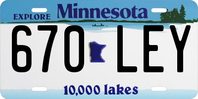 MN license plate 670LEY