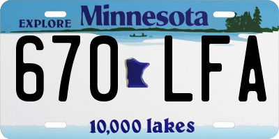 MN license plate 670LFA