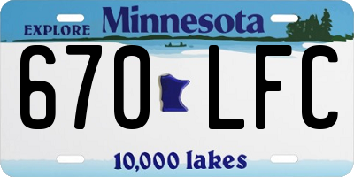 MN license plate 670LFC