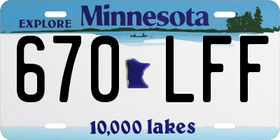 MN license plate 670LFF