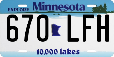 MN license plate 670LFH