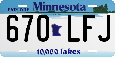 MN license plate 670LFJ