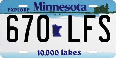 MN license plate 670LFS
