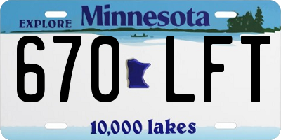 MN license plate 670LFT