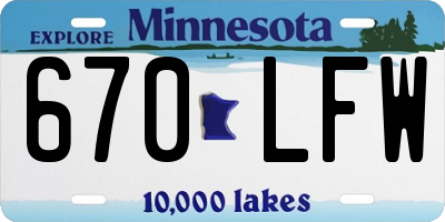 MN license plate 670LFW
