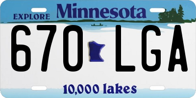 MN license plate 670LGA