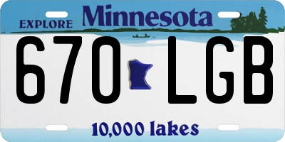 MN license plate 670LGB
