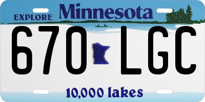 MN license plate 670LGC