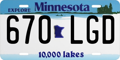 MN license plate 670LGD