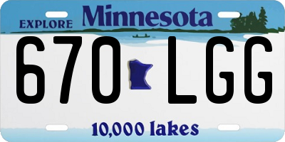 MN license plate 670LGG