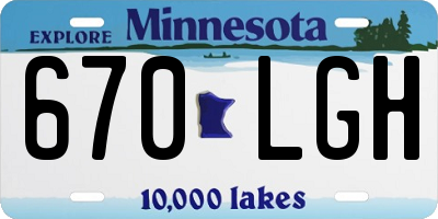 MN license plate 670LGH