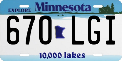 MN license plate 670LGI