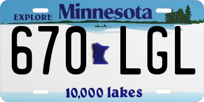 MN license plate 670LGL