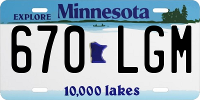 MN license plate 670LGM