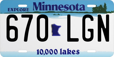 MN license plate 670LGN