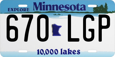 MN license plate 670LGP