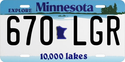 MN license plate 670LGR
