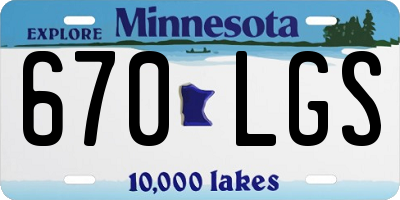 MN license plate 670LGS