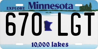 MN license plate 670LGT