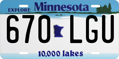 MN license plate 670LGU