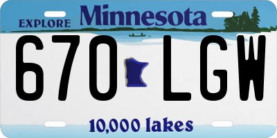 MN license plate 670LGW