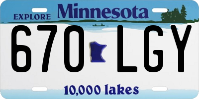 MN license plate 670LGY