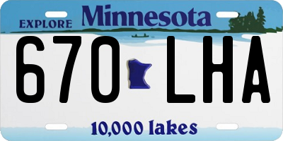 MN license plate 670LHA