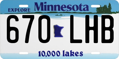 MN license plate 670LHB