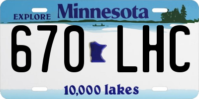 MN license plate 670LHC