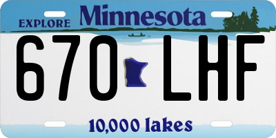 MN license plate 670LHF