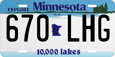 MN license plate 670LHG