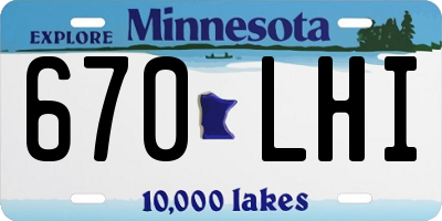 MN license plate 670LHI