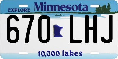MN license plate 670LHJ