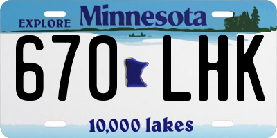 MN license plate 670LHK