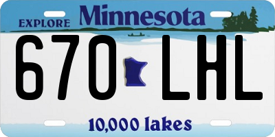 MN license plate 670LHL