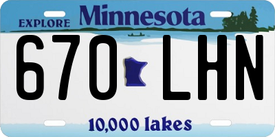 MN license plate 670LHN