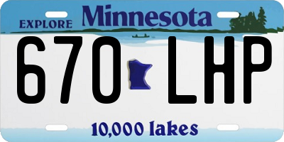 MN license plate 670LHP