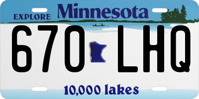 MN license plate 670LHQ