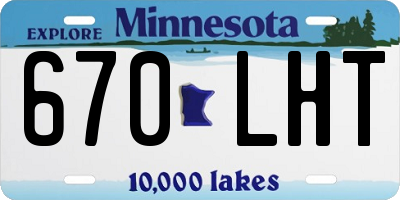 MN license plate 670LHT