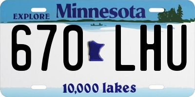 MN license plate 670LHU
