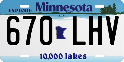 MN license plate 670LHV