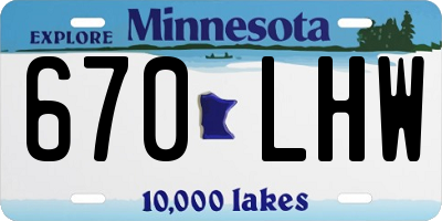 MN license plate 670LHW