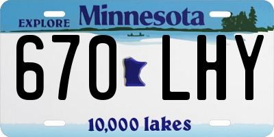 MN license plate 670LHY