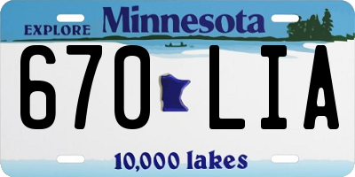 MN license plate 670LIA
