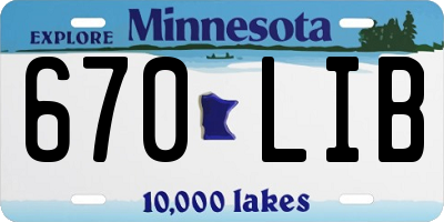 MN license plate 670LIB