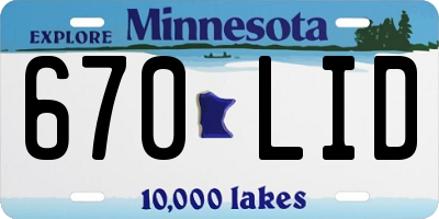 MN license plate 670LID