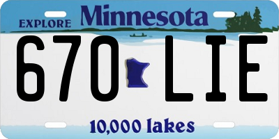 MN license plate 670LIE
